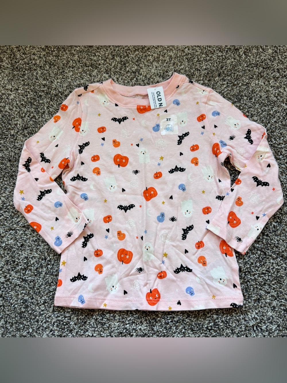 Old Navy Pink Halloween Print Long Sleeve Tee